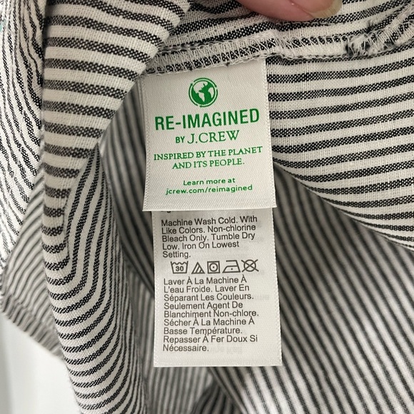 J Crew Factory Striped Pop Over Linen Blend Tunic Top. Size Medium - Picture 8 of 12